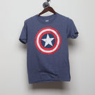 Front view of Vintage Y2K Marvel "Captain America Shield" T-Shirt - XS