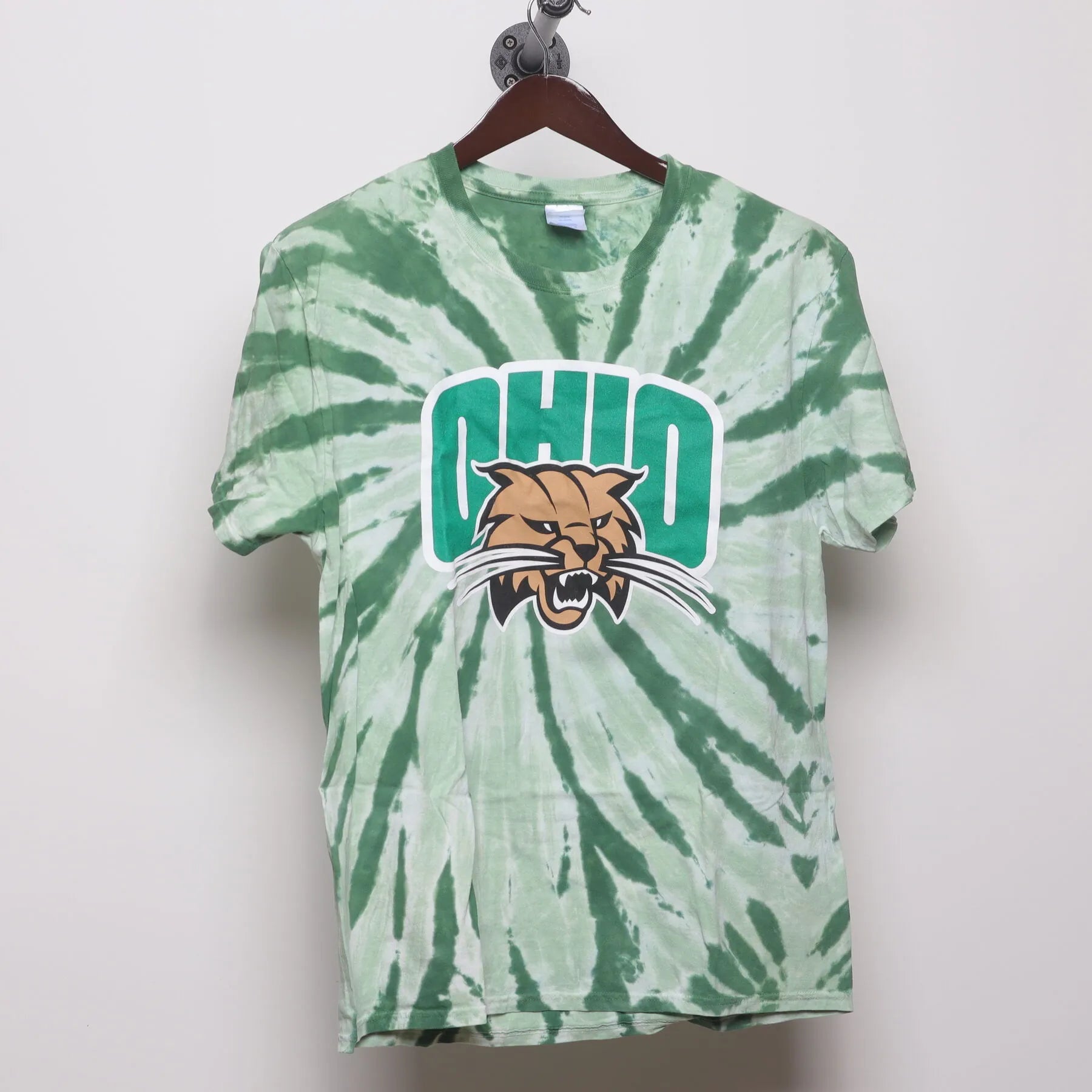 Front view of Vintage Y2K Ohio University "Bobcats Tie-Dye" T-Shirt - M