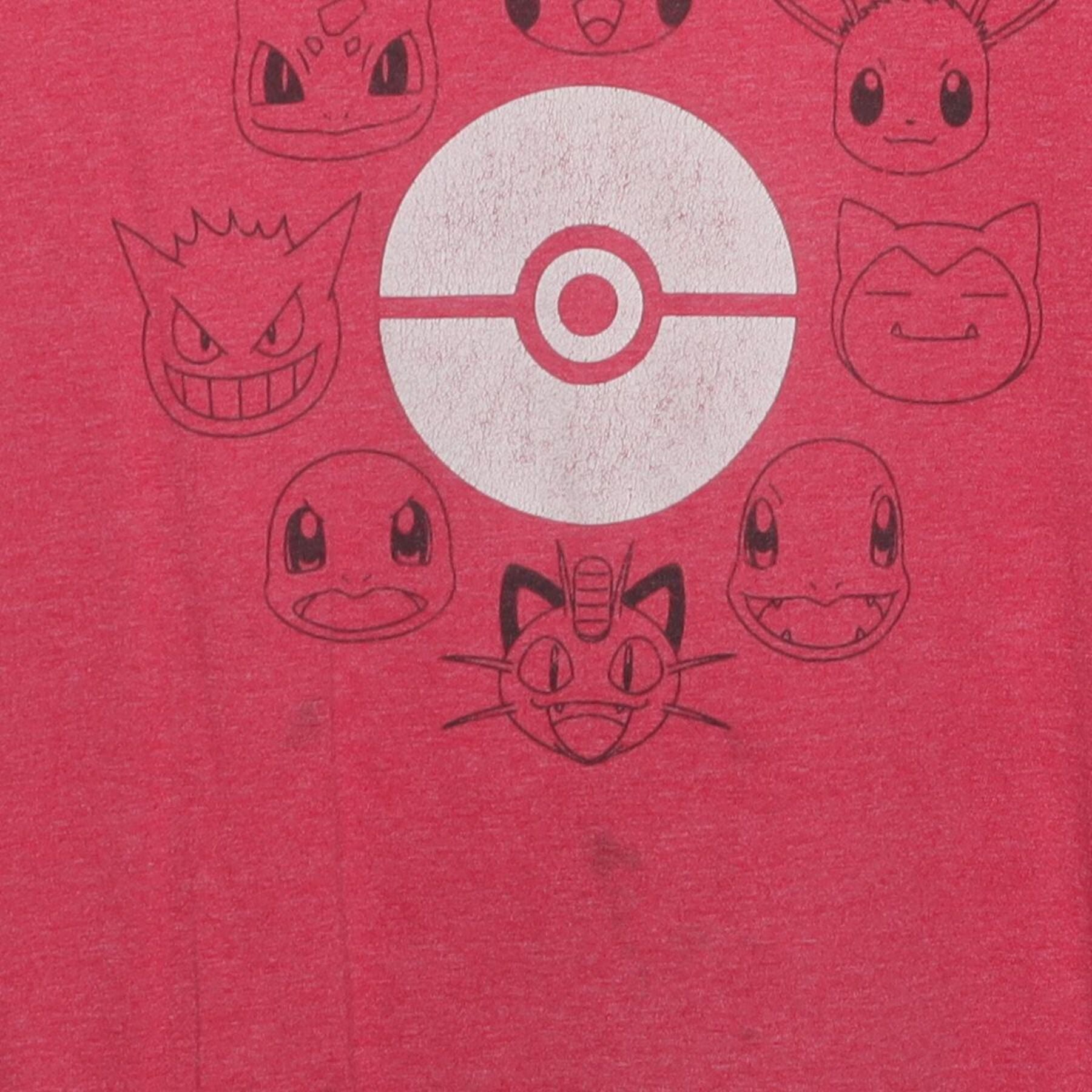 Close-up of the main graphic on the Vintage Y2K Pokémon "Original Starters & Friends" T-Shirt - XL