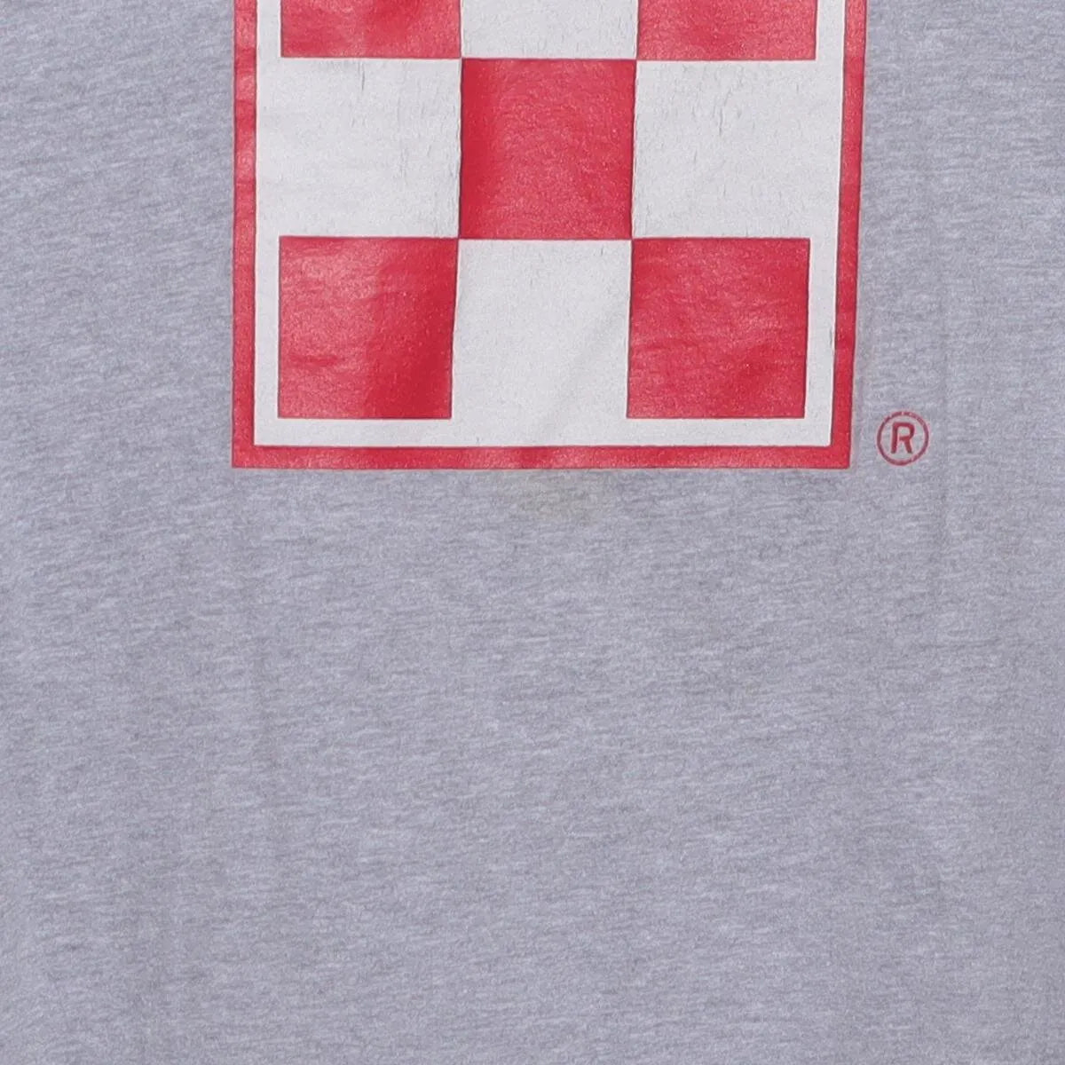 Close-up of the main graphic on the Vintage Y2K Purina "Checkerboard Logo" T-Shirt - M