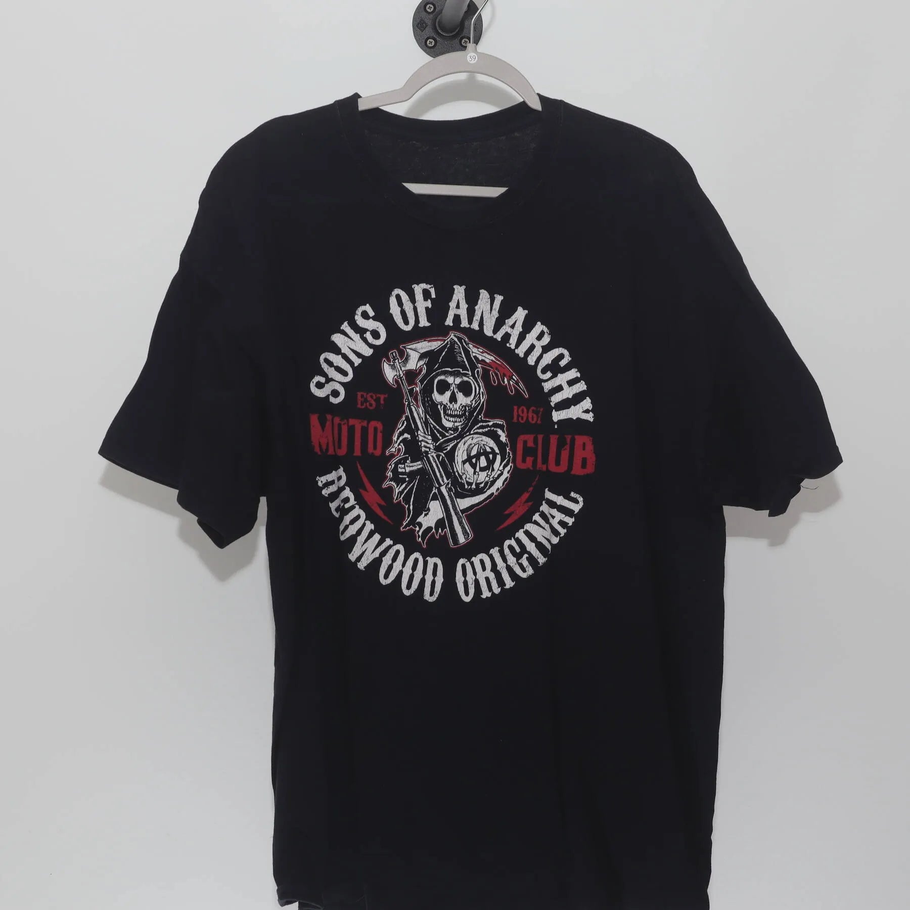 Front view of Vintage 2000s Sons of Anarchy "Redwood Original Moto Club" T-Shirt - XL
