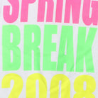 Close-up of the main graphic on the Vintage Y2K Spring Break "2008 Neon" T-Shirt - XS