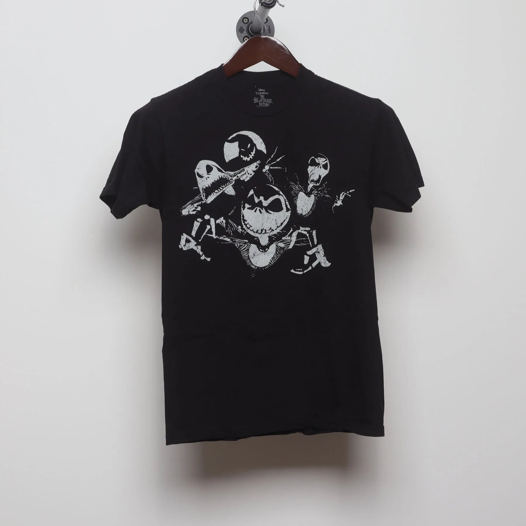 Front view of Vintage Y2K The Nightmare Before Christmas "Jack Skellington & Oogie's Boys" T-Shirt - XS