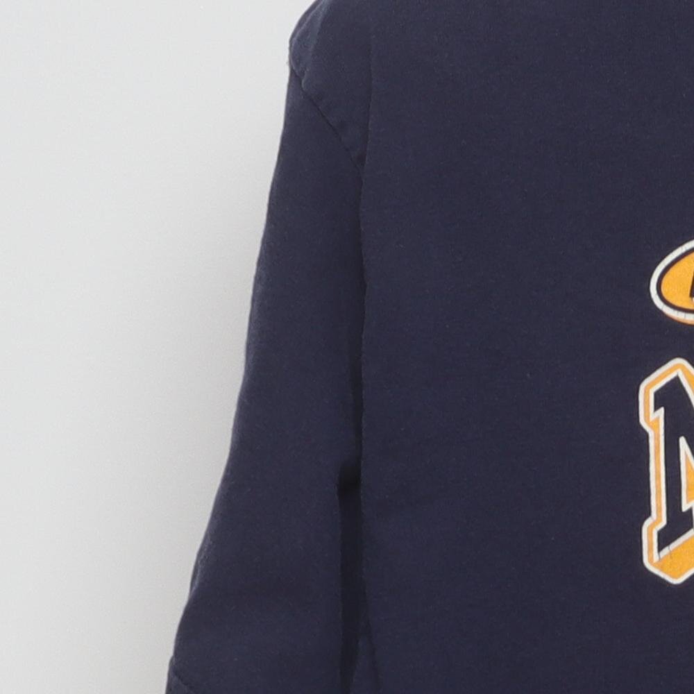 Close-up of the sleeve on the Vintage Y2K University of Michigan "Dynasty vs Wanna-Be" T-Shirt - L