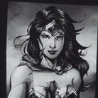 Close-up of the main graphic on the Vintage Y2K Wonder Woman "Amazon Princess" T-Shirt - L