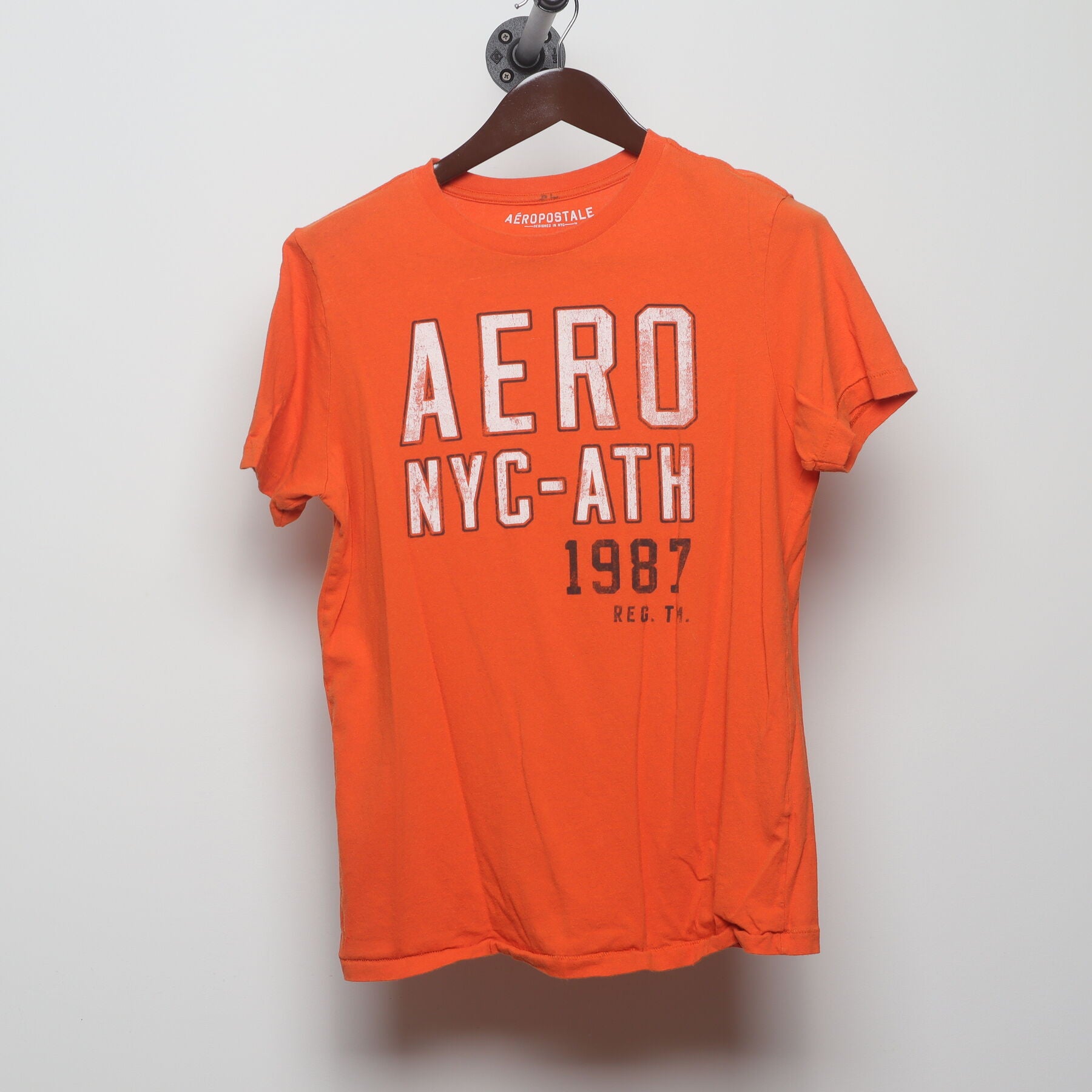 Front view of Vintage Y2K Aéropostale "AERO NYC-ATH 1987" T-Shirt - M