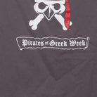 Close-up of the main graphic on the Vintage Y2K Sigma Alpha Tau "Pirates of Greek Week" T-Shirt - XS