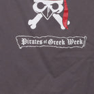 Close-up of the main graphic on the Vintage Y2K Sigma Alpha Tau "Pirates of Greek Week" T-Shirt - XS